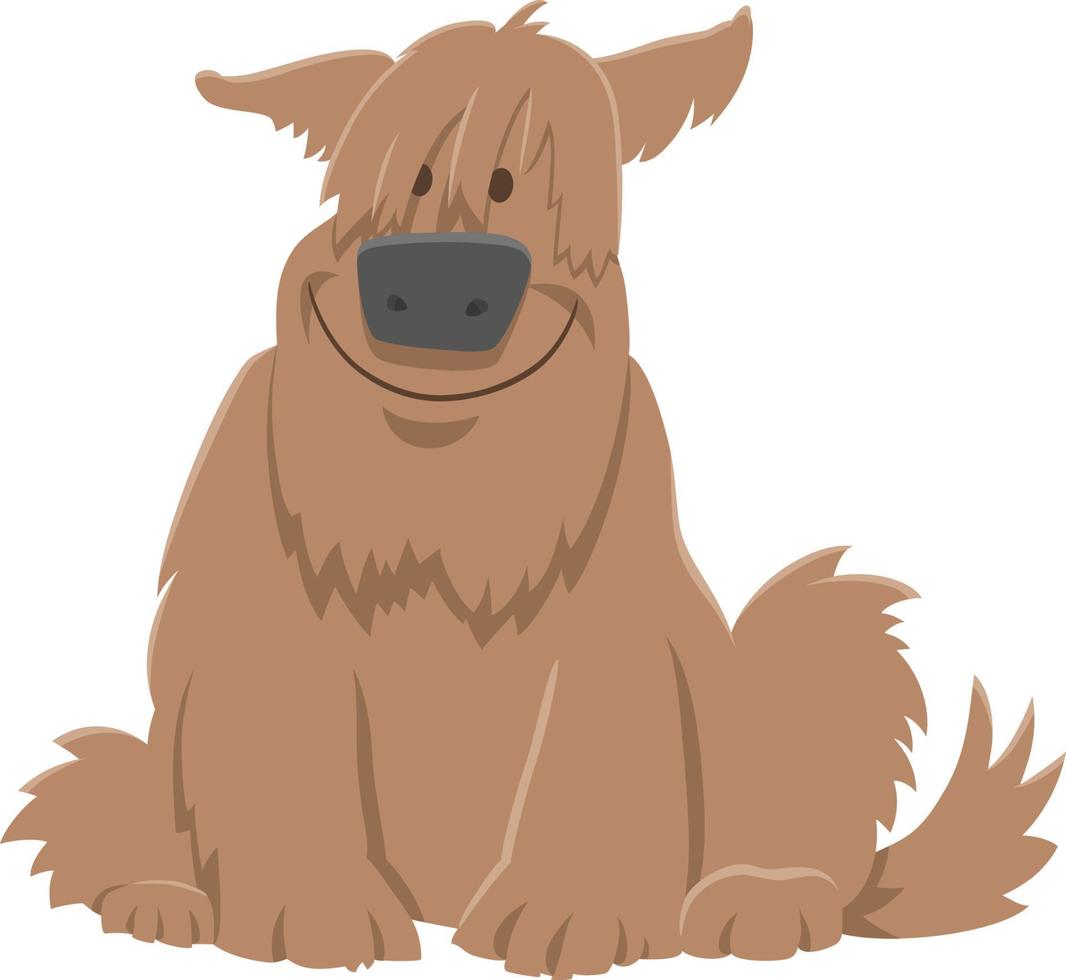 personnage animal de dessin animé chien brun hirsute vecteur