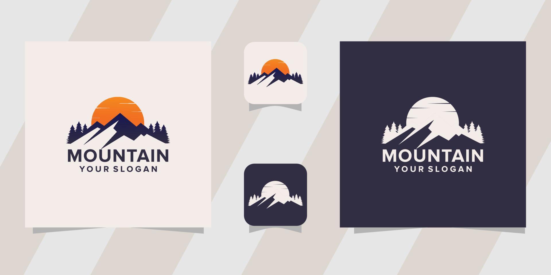 modèle de logo de montagne vecteur