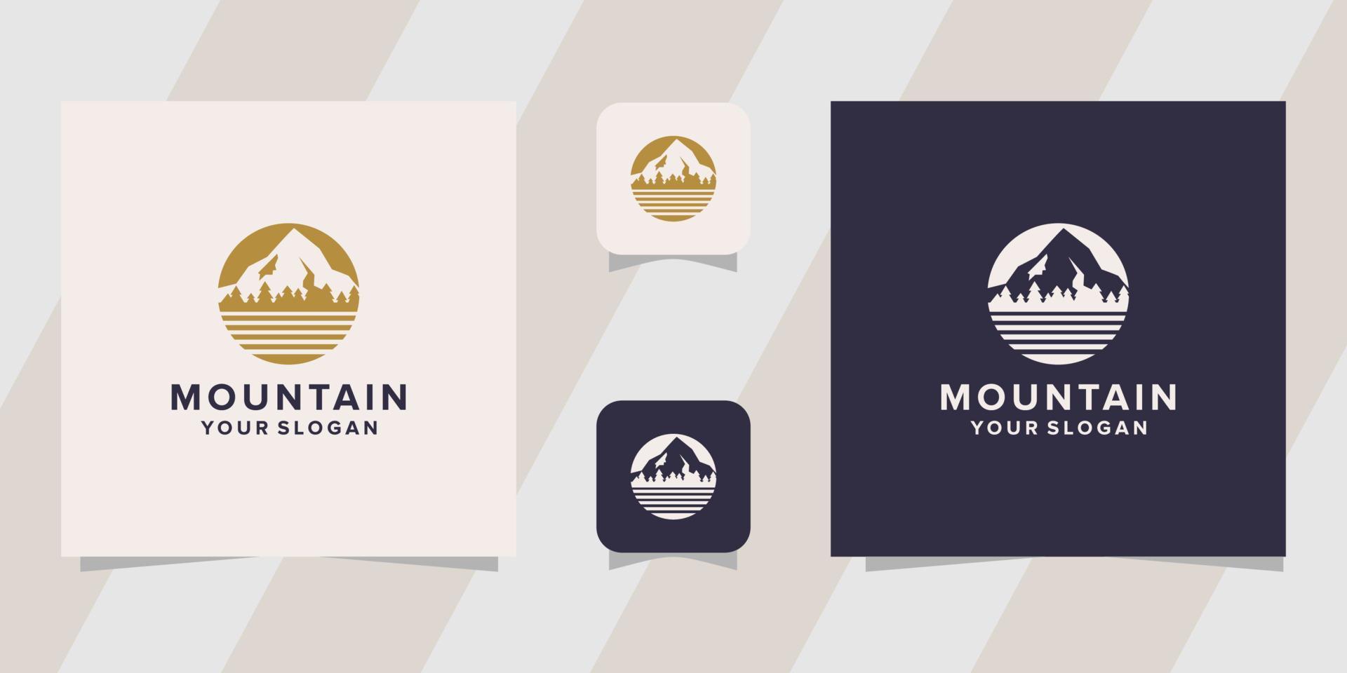 modèle de logo de montagne vecteur