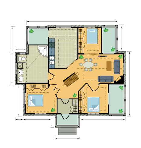 Plan de couleur maison de campagne vecteur