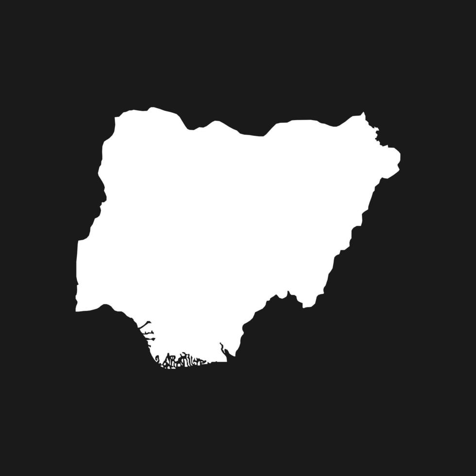 carte du nigéria sur fond noir vecteur