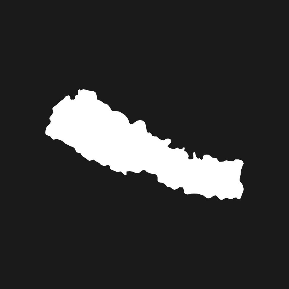 Carte du Népal sur fond noir vecteur