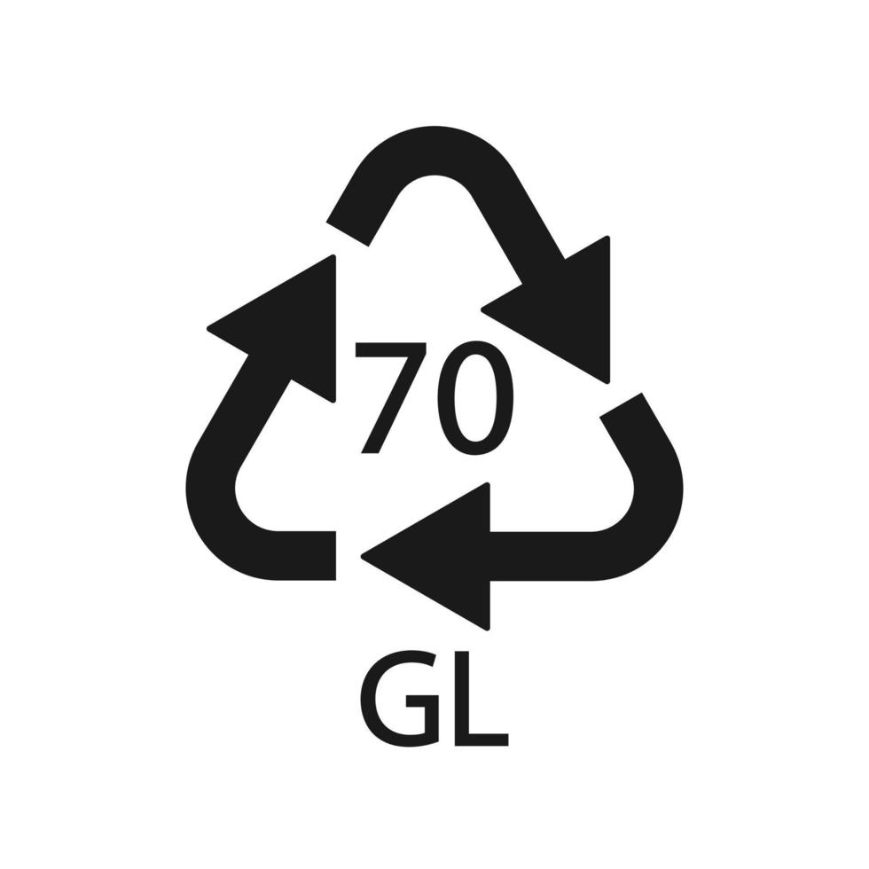 verre recyclage code 70 gl. illustration vectorielle vecteur