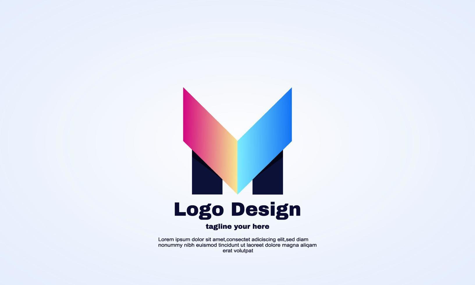 vecteur initial m entreprise logo design flèche icône livraison