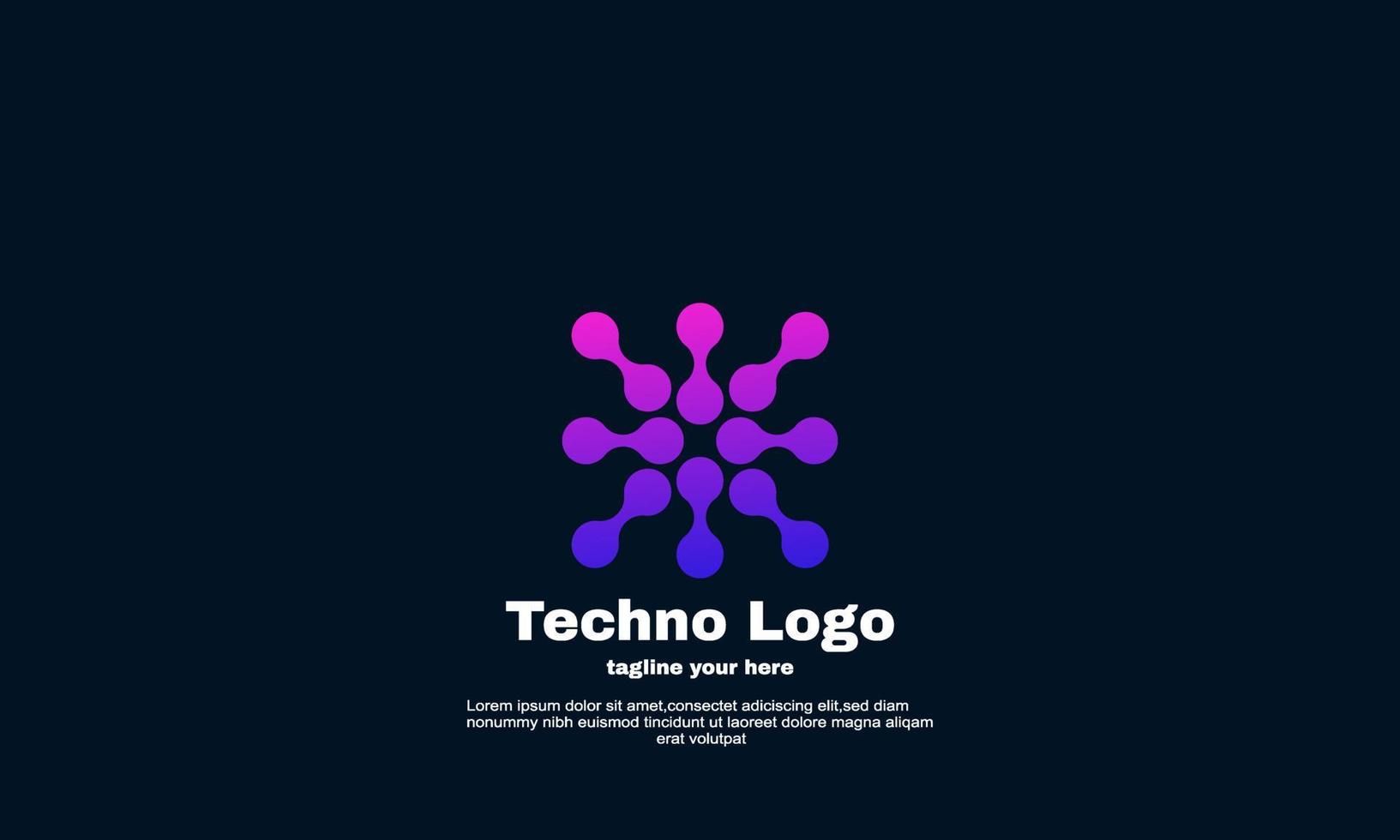 conception de modèle de logo de technologie exceptionnelle idée vectorielle vecteur