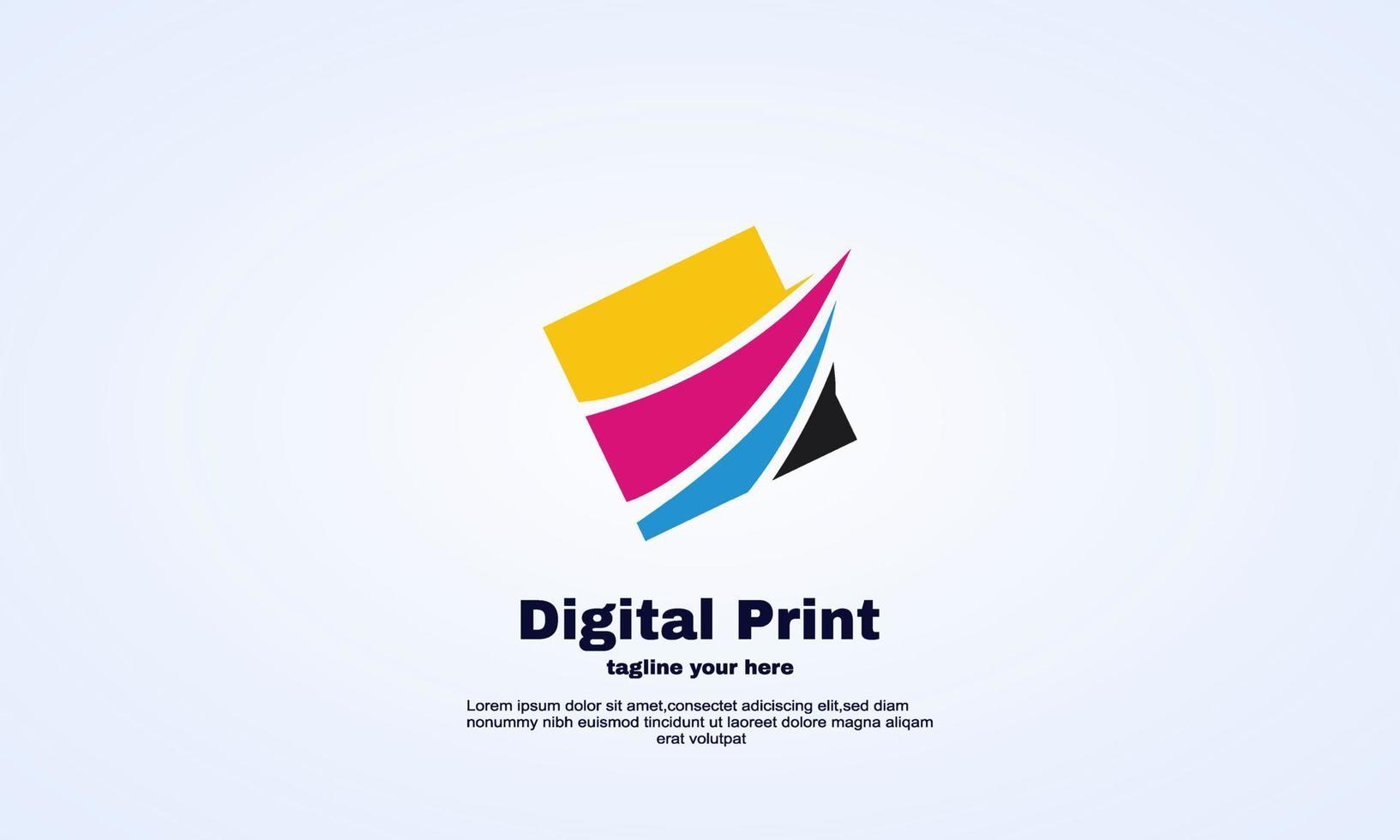 illustrateur idée vecteur de conception de logo d'entreprise d'impression numérique