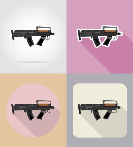 armes à feu armes modernes icônes plats vector illustration