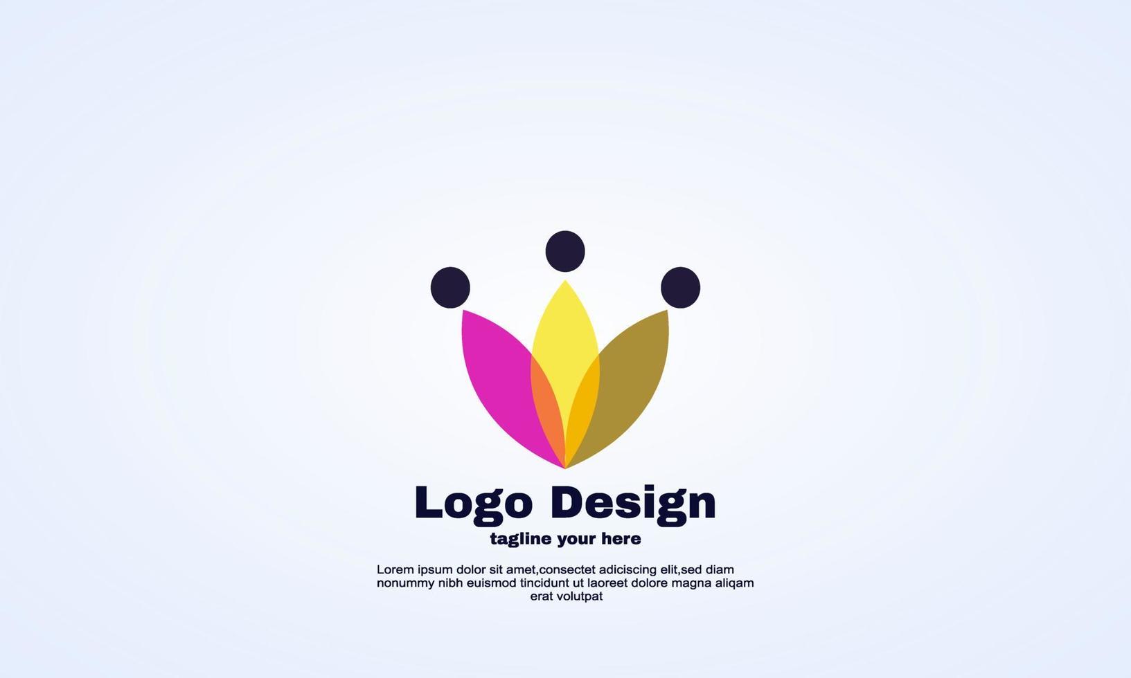 vecteur abstrait personnes travail d'équipe conception de logo prêt à l'emploi illustrateur