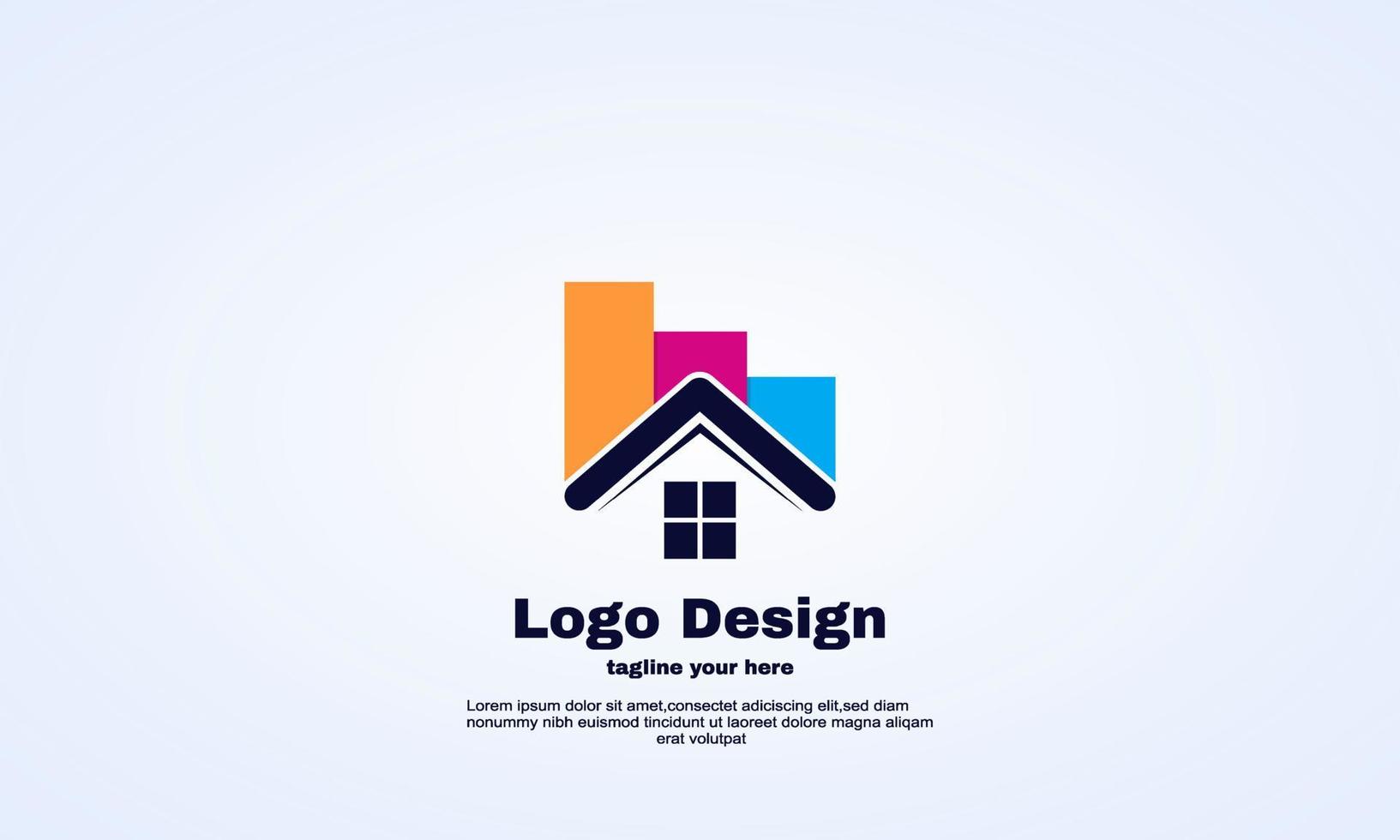 illustrator realty house investissement logo design vecteur