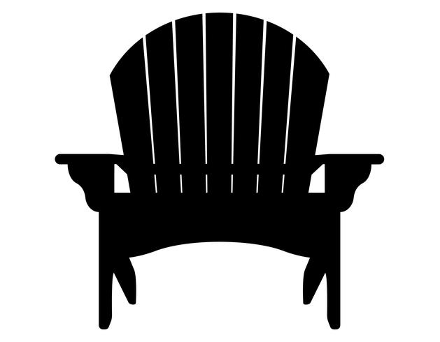 fauteuil de plage ou de jardin noir contour silhouette illustration vectorielle vecteur