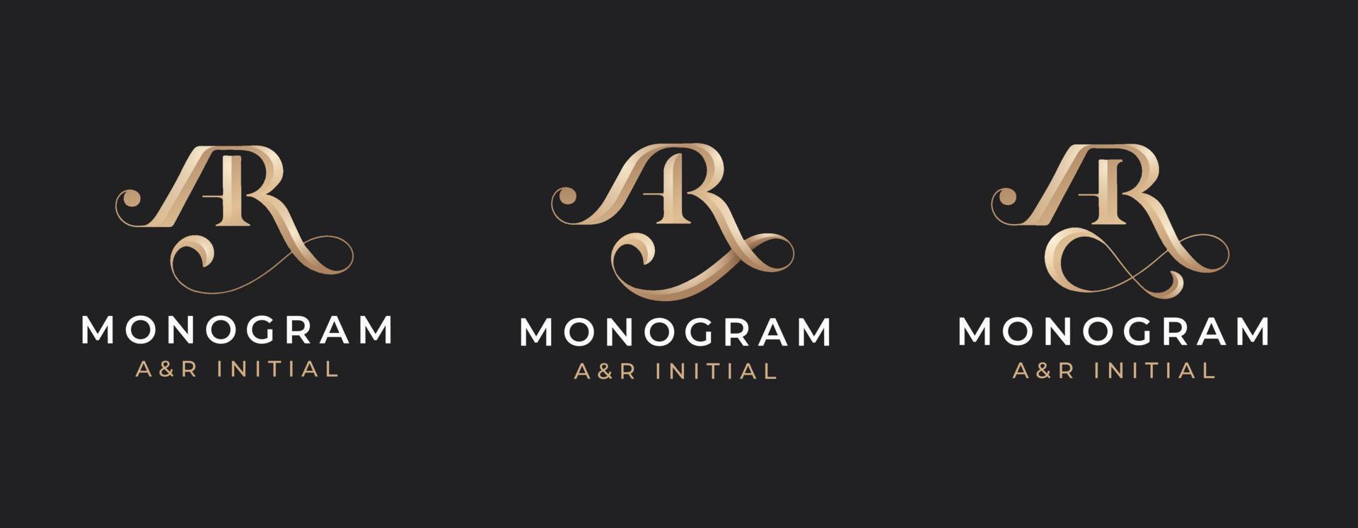 lettre ar monogramme serif logo vecteur