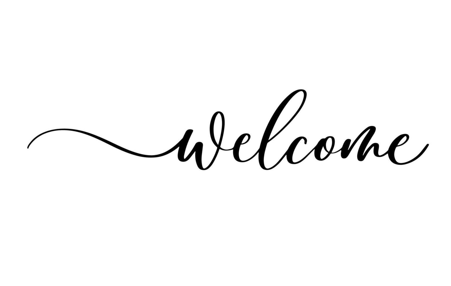 bienvenue - inscription calligraphique avec des lignes douces. vecteur