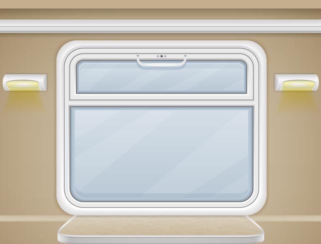 fenêtre et table dans le vecteur de compartiment de train