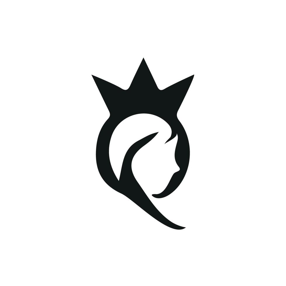 femme reine, modèle de logo minimaliste vecteur