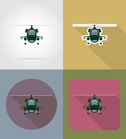 hélicoptère icônes plates vector illustration