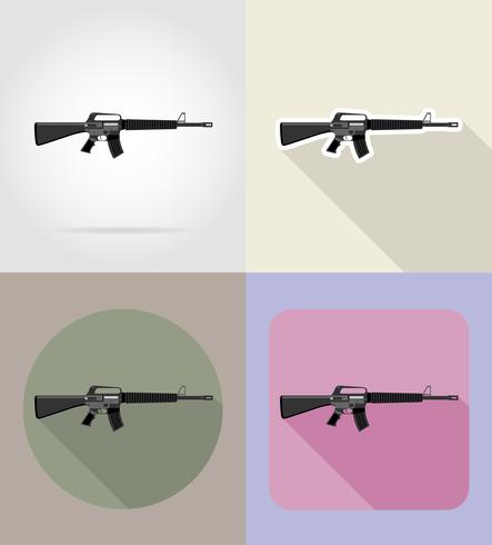 armes à feu armes modernes icônes plats vector illustration