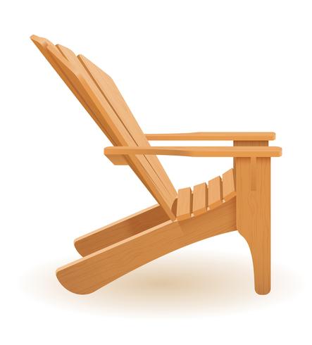 chaise longue de jardin ou chaise longue chaise longue faite d&#39;illustration vectorielle en bois vecteur