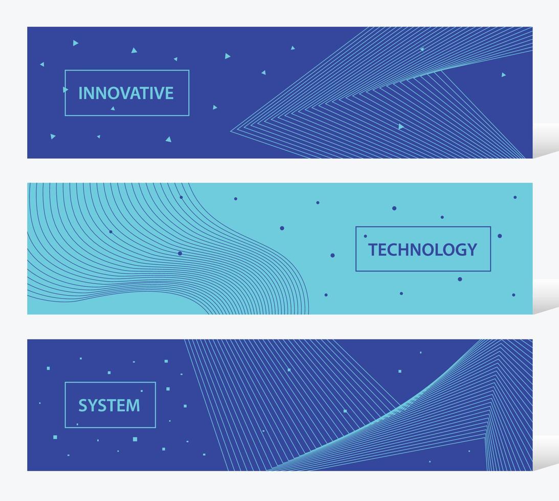 ensemble de bannières vectorielles de technologie innovante abstraite vecteur