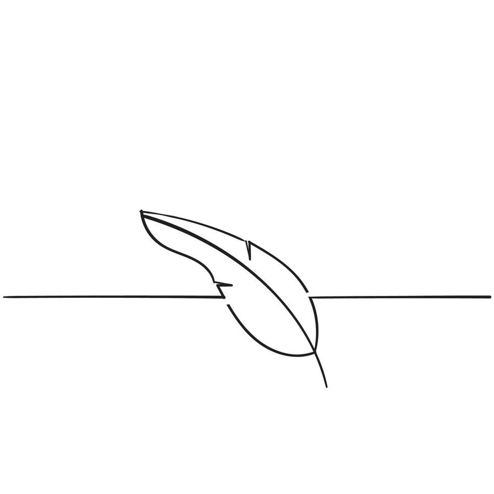 illustration d'aile de plume de griffonnage avec style de griffonnage dessiné à la main vecteur