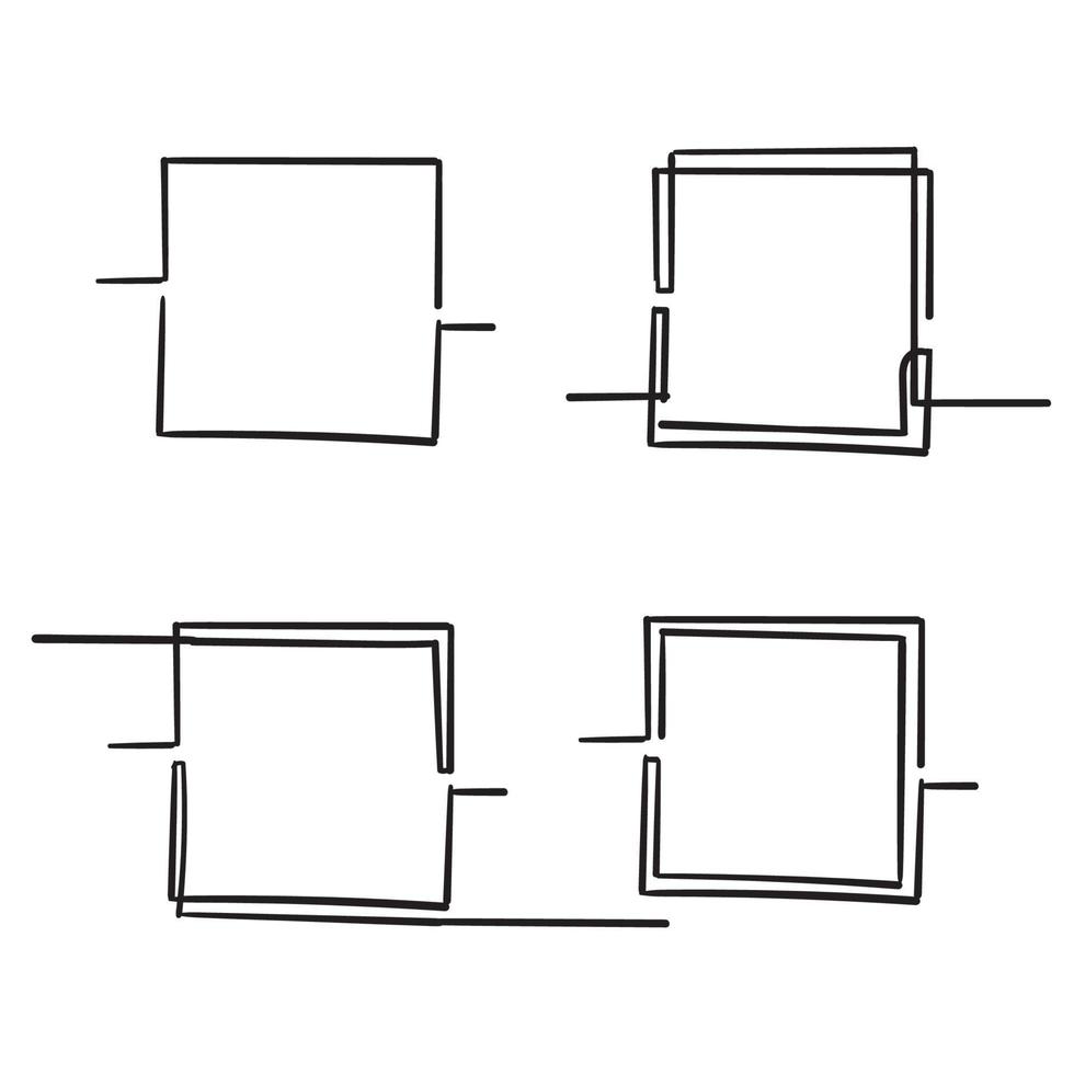 vecteur d'illustration de cadre doodle avec style de ligne unique