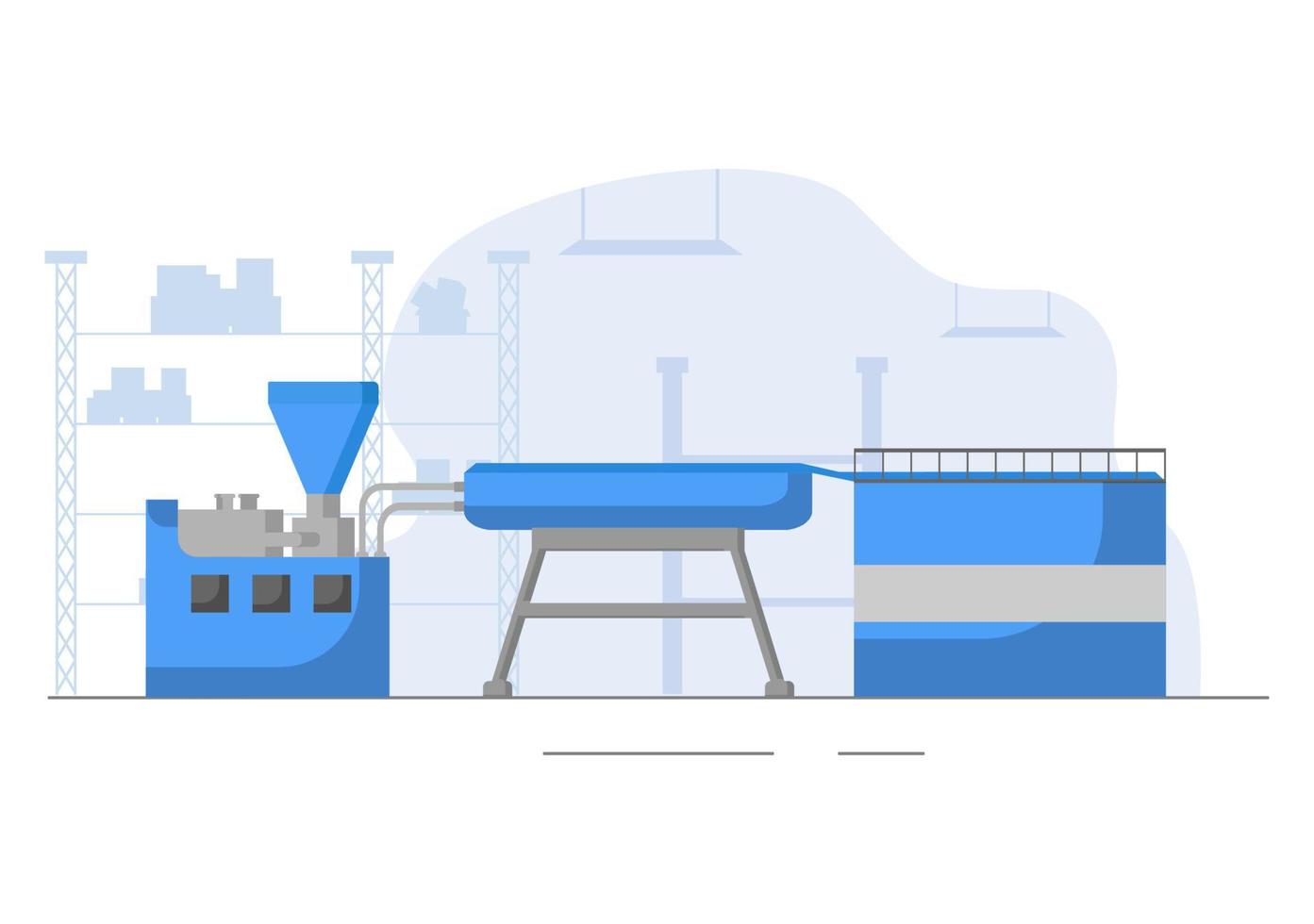 processus de recyclage de la machine avec des déchets organiques, du papier ou du plastique pour protéger l'environnement écologique adapté à l'arrière-plan et au Web en illustration à plat vecteur