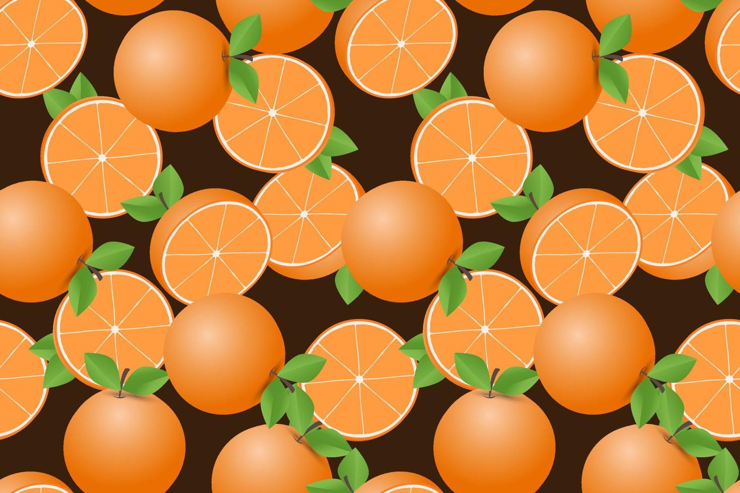 conception de modèle sans couture de fruits orange dessinés à la main vecteur