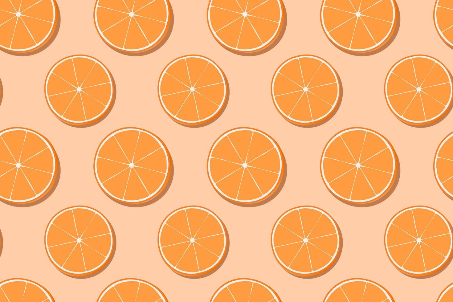 conception de modèle sans couture de fruits orange dessinés à la main vecteur