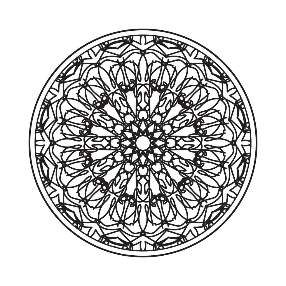 Éléments de décoration d'art mandala à motif circulaire vecteur