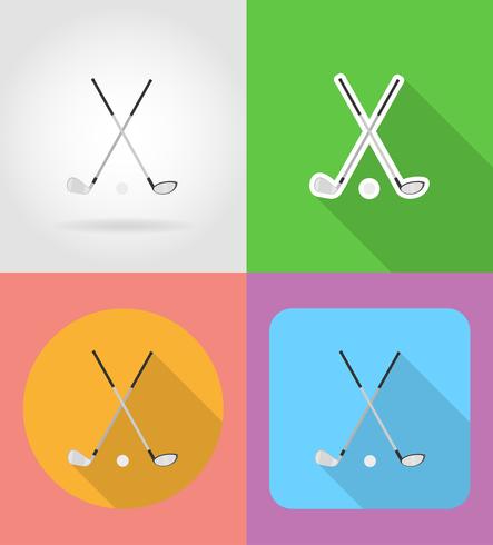 club de golf et balle plate icônes vector illustration