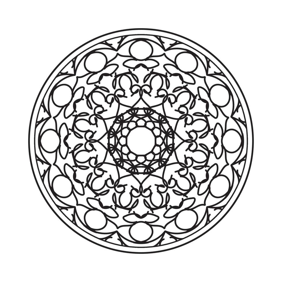 Éléments de décoration d'art mandala à motif circulaire vecteur