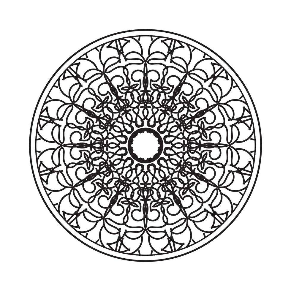 Éléments de décoration d'art mandala à motif circulaire vecteur