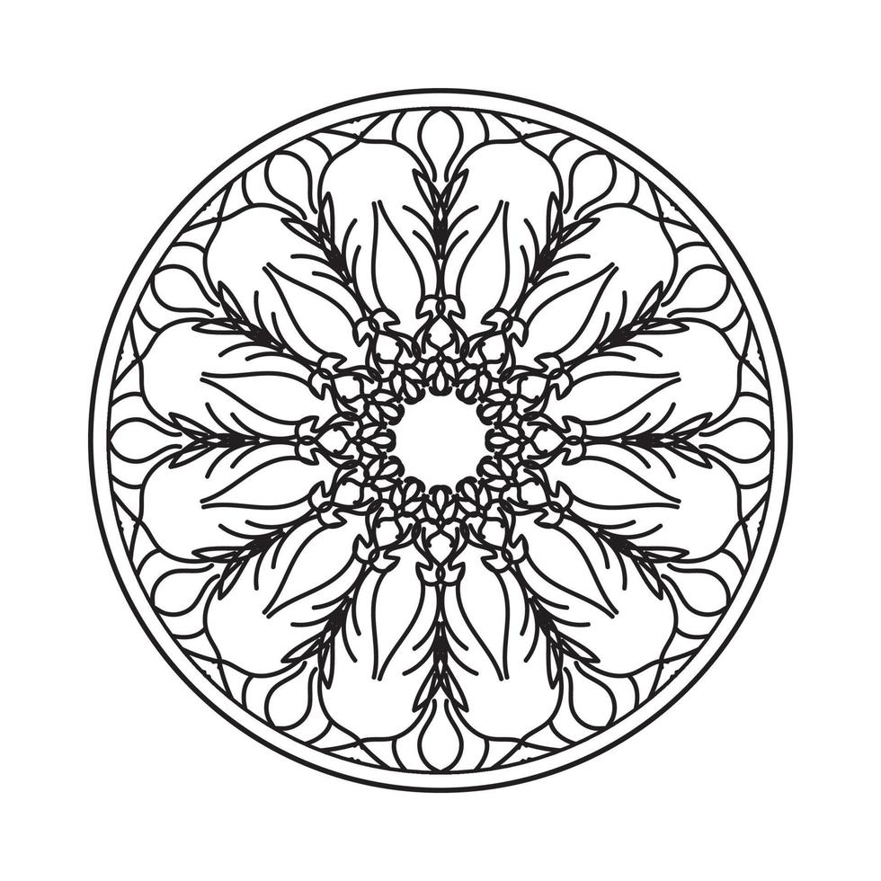 Éléments de décoration d'art mandala à motif circulaire vecteur