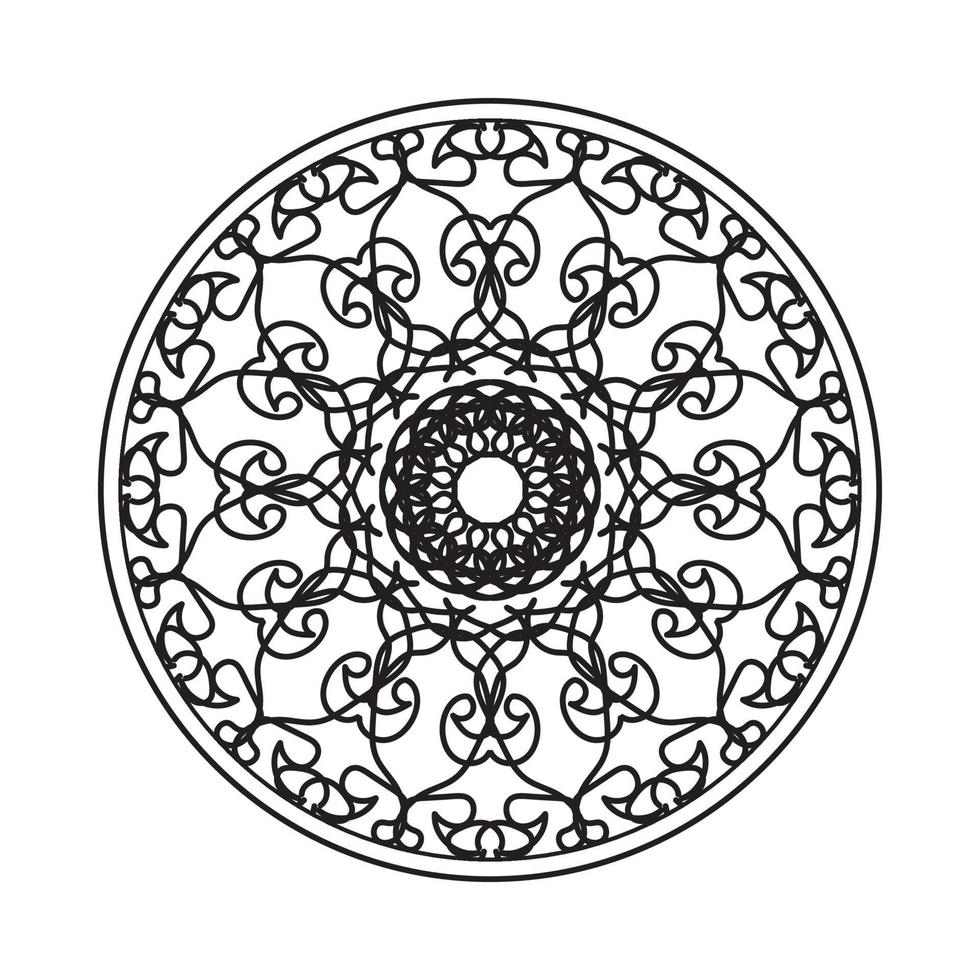 Éléments de décoration d'art mandala à motif circulaire vecteur