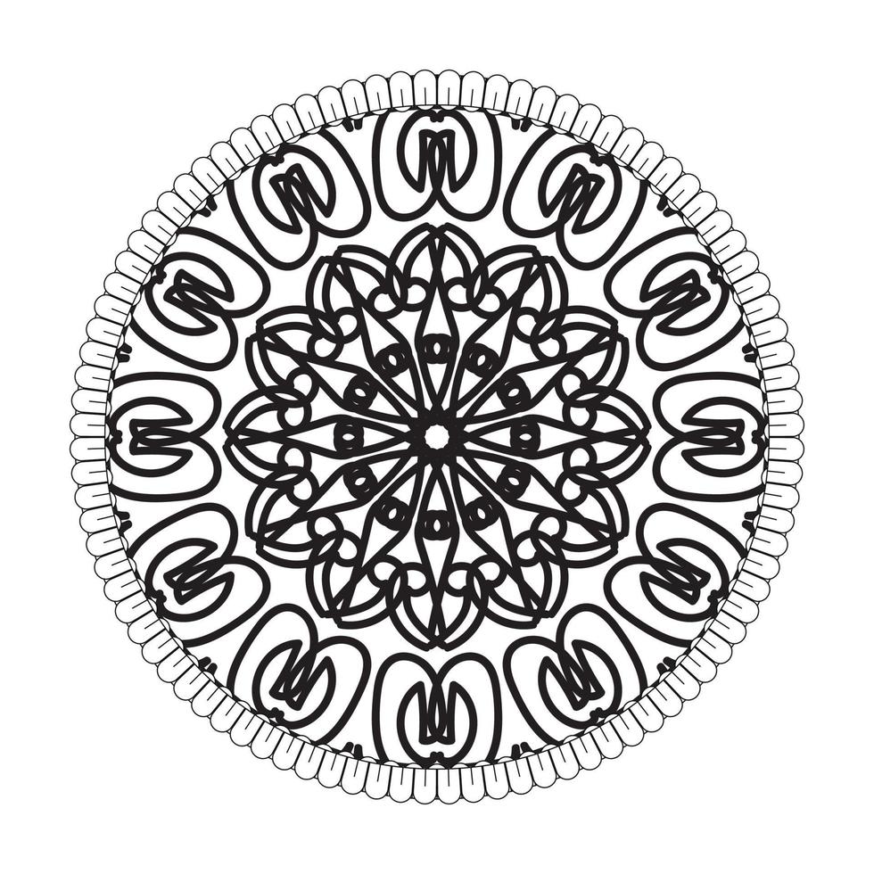 motif circulaire en forme de mandala avec fleur pour la décoration de tatouage mandala au henné vecteur