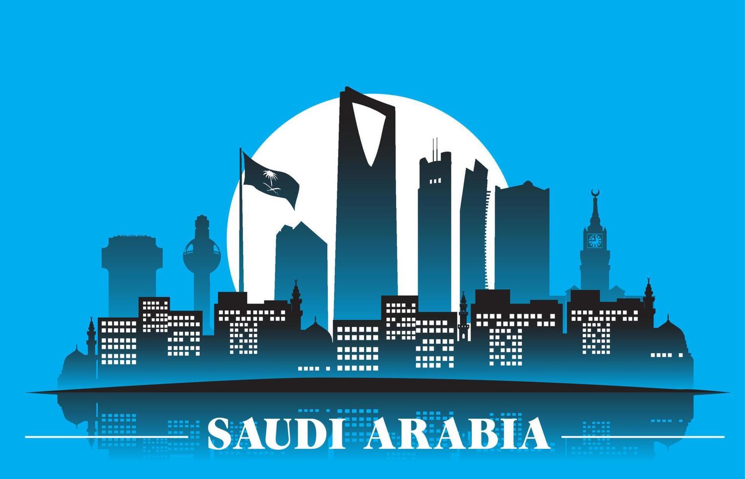 royaume d'arabie saoudite bâtiments célèbres vector background. illustration vectorielle modifiable