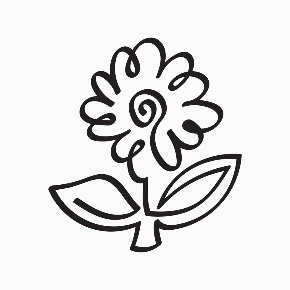 illustration de logo de fleur de luxe une ligne vecteur