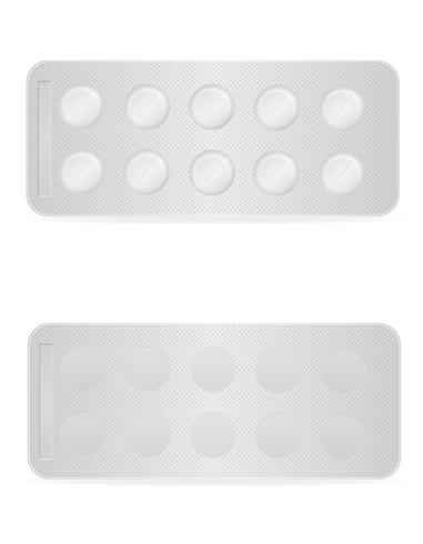 pilules médicales dans l&#39;emballage pour illustration vectorielle de traitement vecteur