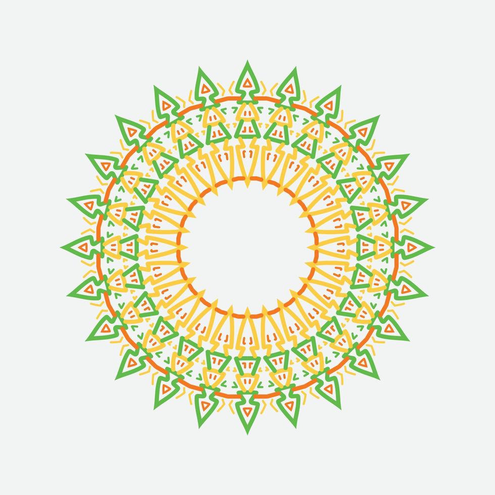 mandala élégant. ornement rond décoratif. isolé sur fond blanc. motifs arabes, indiens, ottomans. pour cartes, invitations, t-shirts. illustration de couleur vectorielle. vecteur