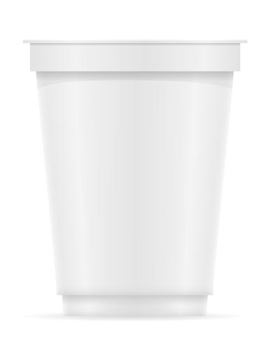 conteneur en plastique blanc d&#39;illustration vectorielle de yaourt ou de crème glacée vecteur