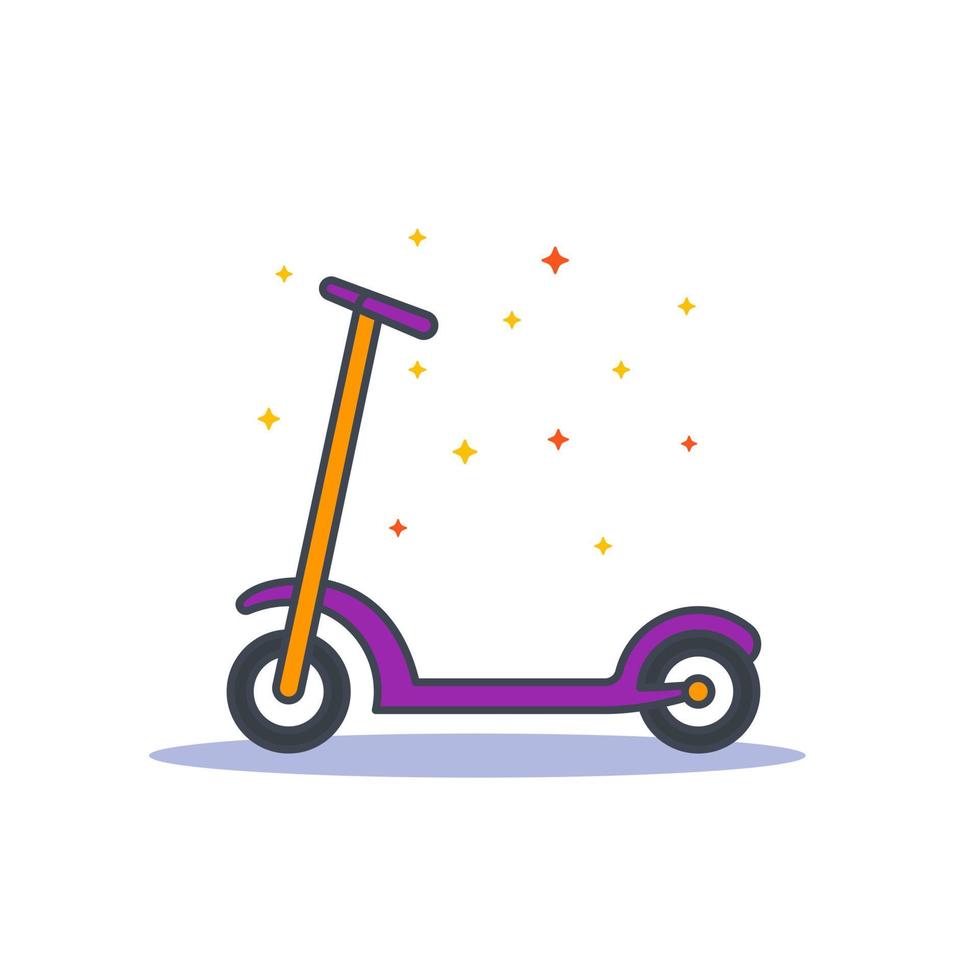 illustration vectorielle de coup de pied scooter vecteur