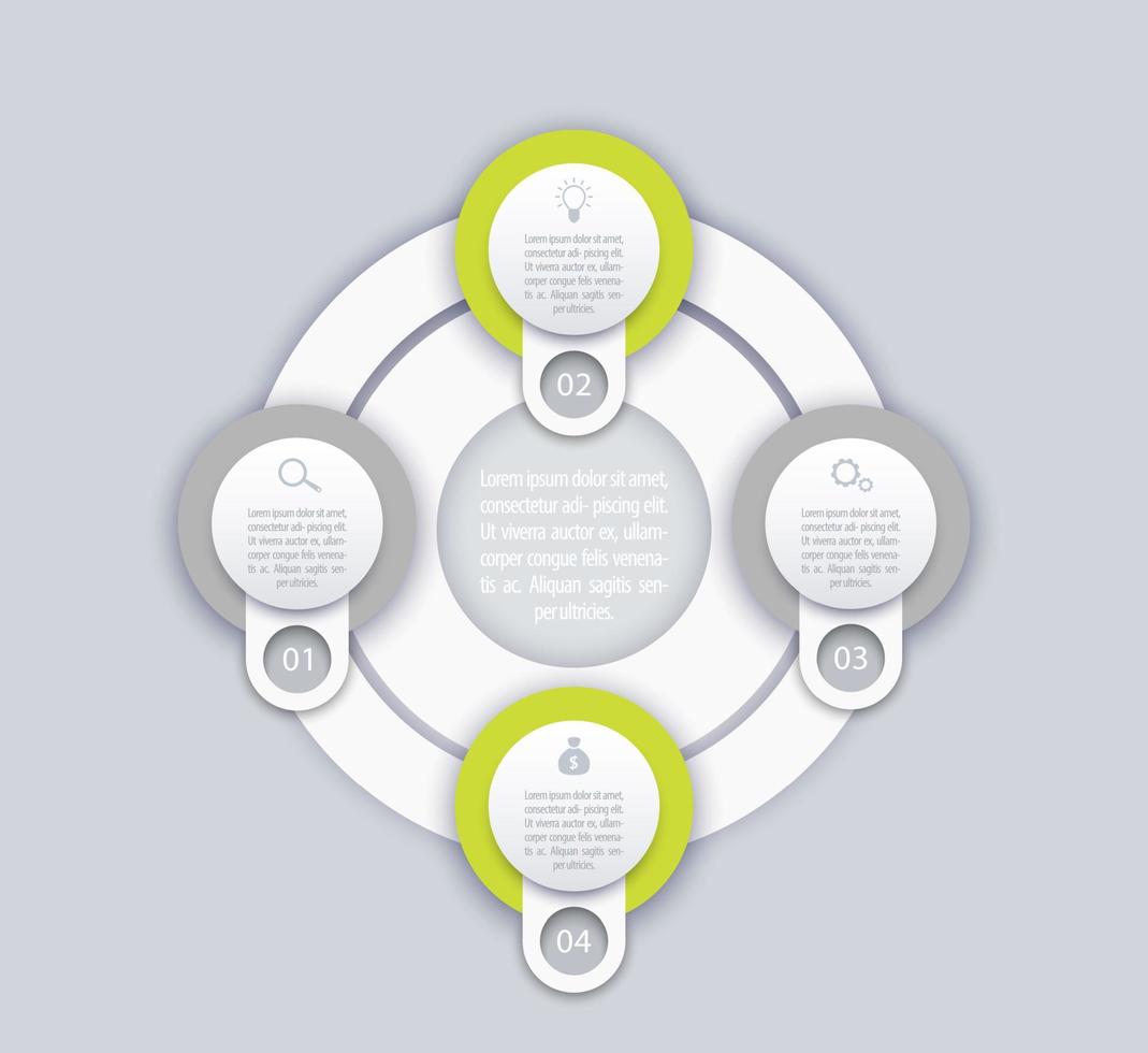 modèle vectoriel d'infographie commerciale, 1, 2, 3, 4 étapes