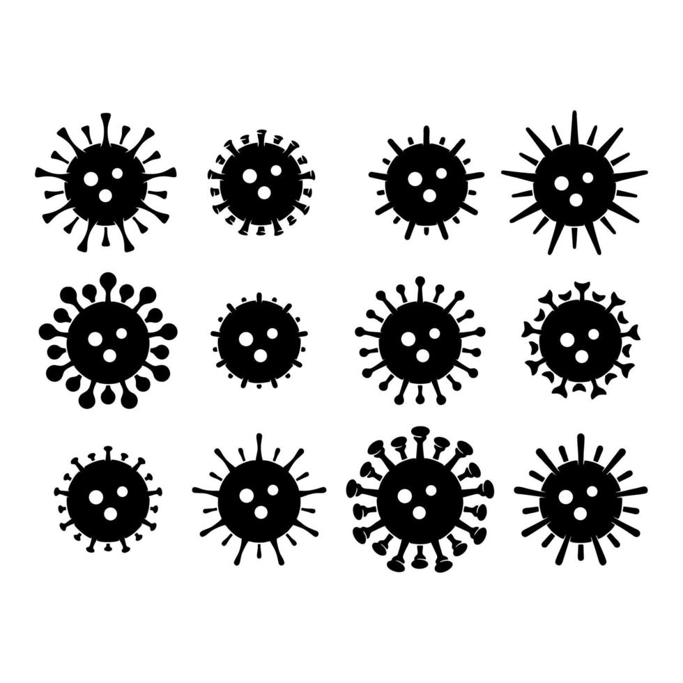 définir des icônes de virus biologiques coronavirus covid19 vecteur