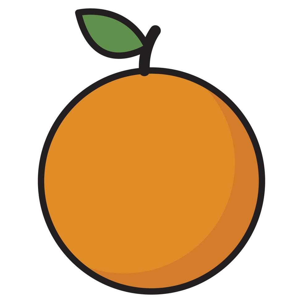 ligne vectorielle de fruits orange pour le web, présentation, logo, symbole d'icône. vecteur