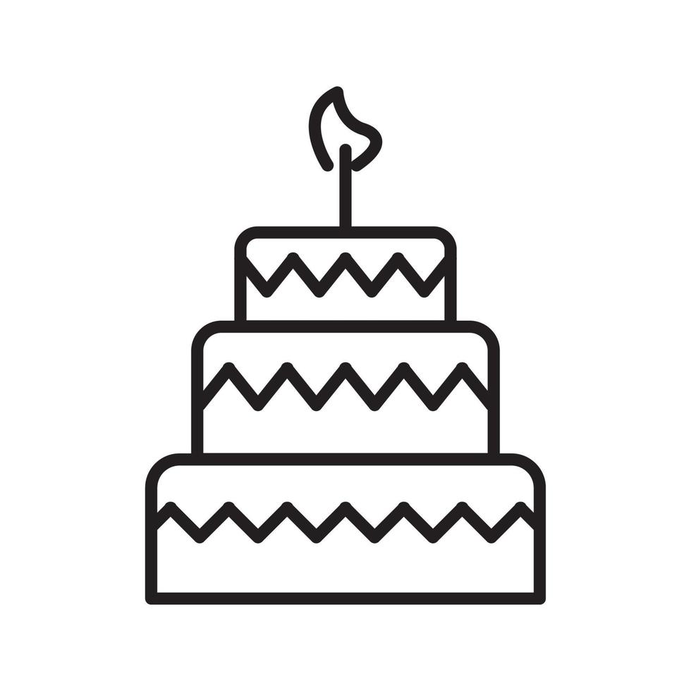 ligne de vecteur d'anniversaire de mariage de gâteau pour le web, la présentation, le logo, le symbole d'icône.