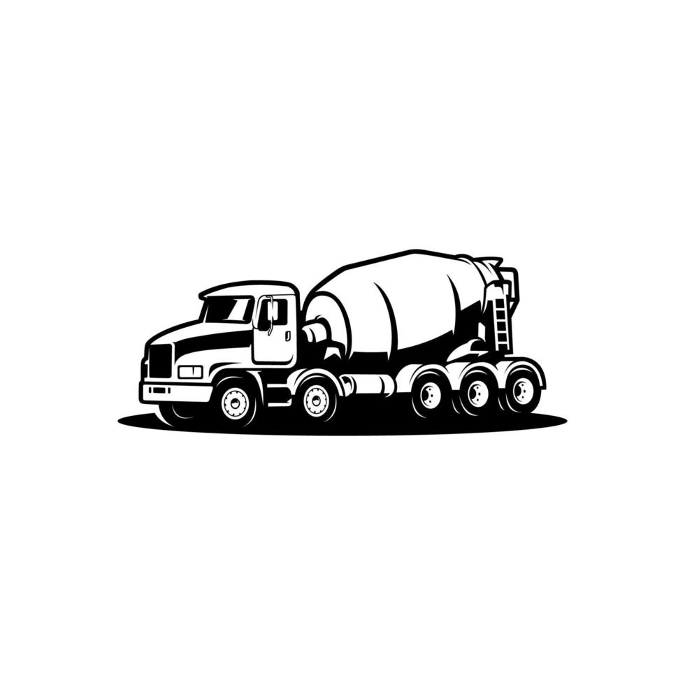 silhouette de vecteur de camion malaxeur à béton