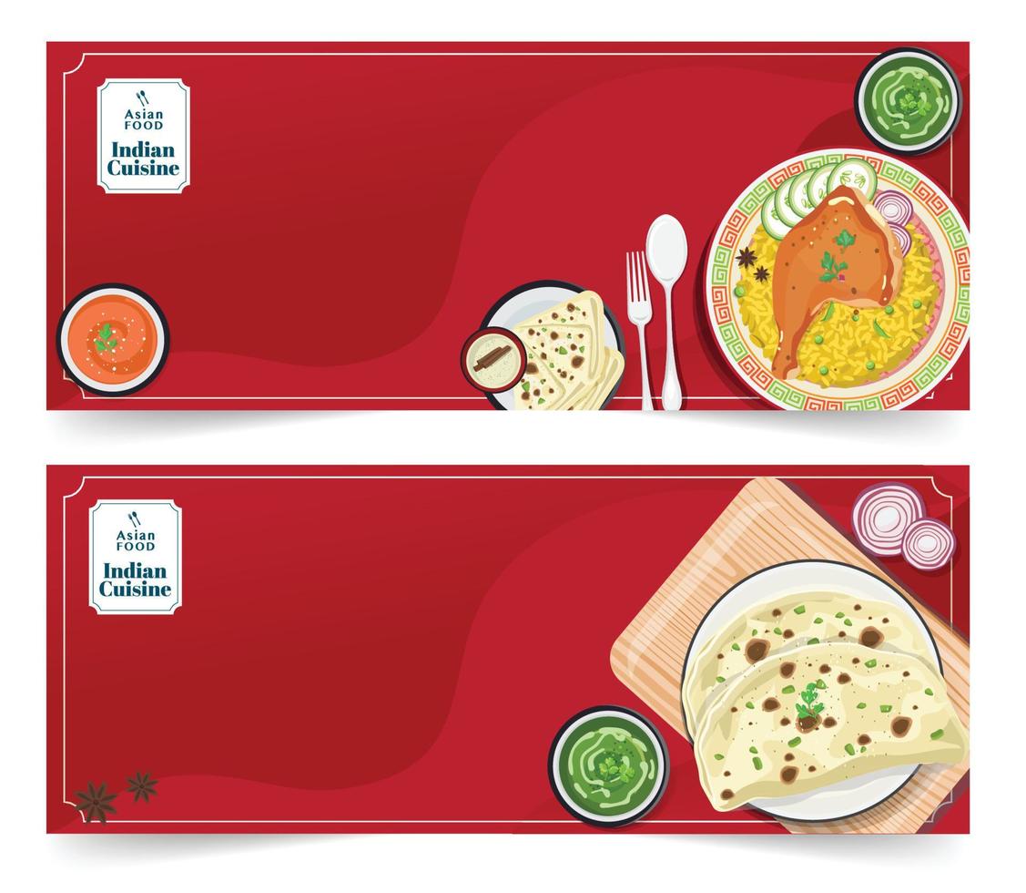 conception de modèle de menu de cuisine indienne pour la nourriture de restaurant de cuisine indienne, illustration vectorielle vecteur