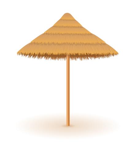 parasol en paille et roseau pour illustration vectorielle ombre vecteur