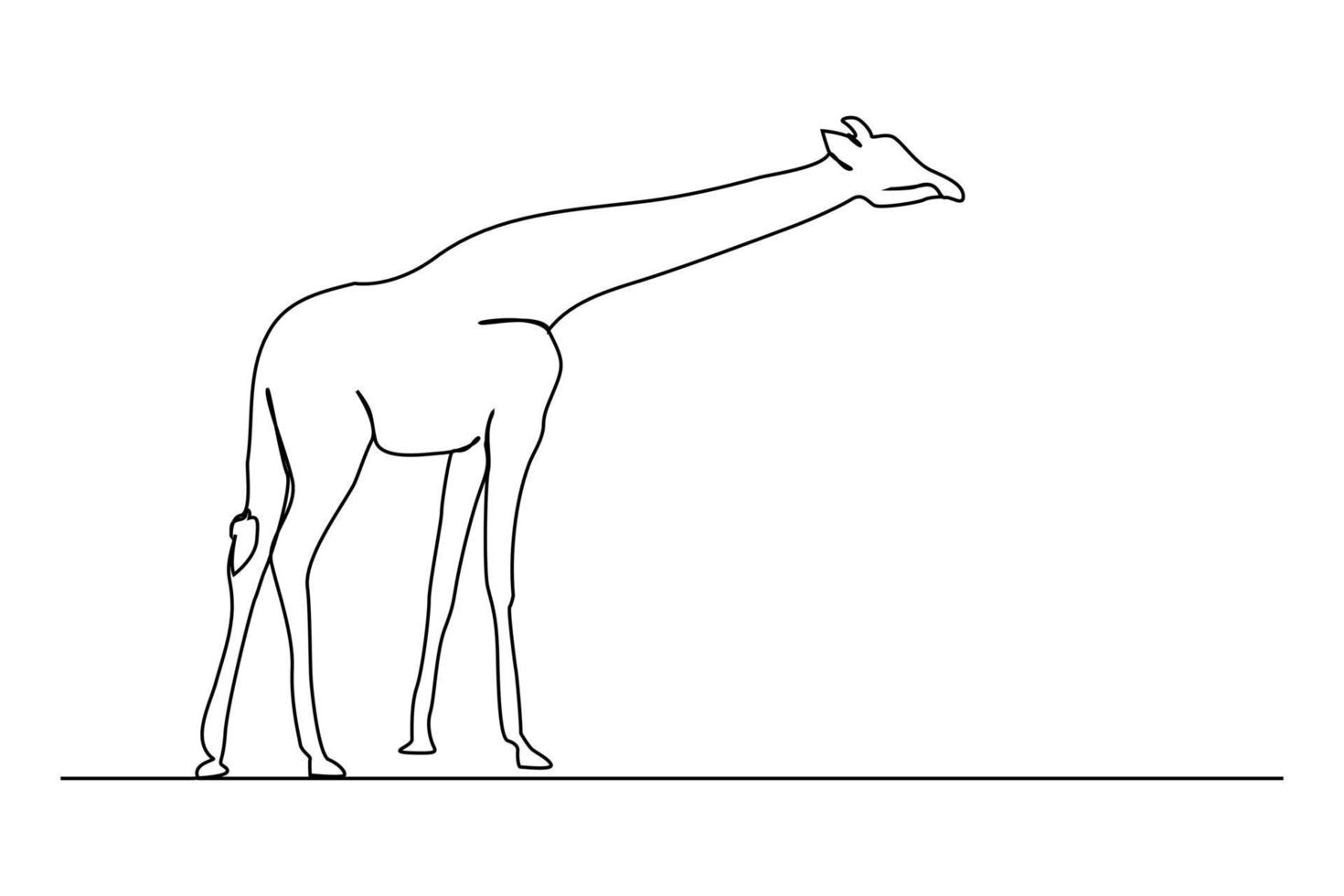 dessin continu d'une ligne. symbole de marche de girafe. logo de la girafe. illustration vectorielle vecteur