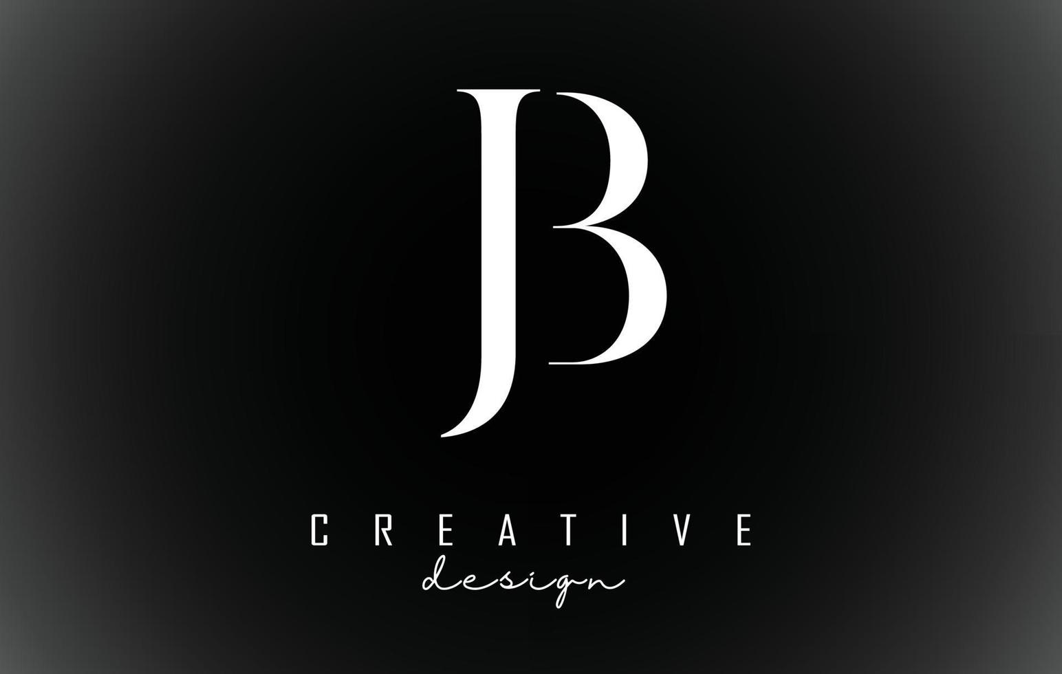 blanc jb jb lettres design logotype concept avec police serif et illustration vectorielle de style élégant. vecteur