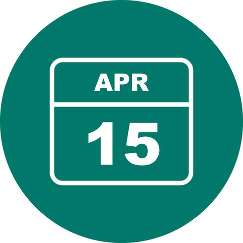 15 avril Date sur un calendrier d&#39;un jour vecteur